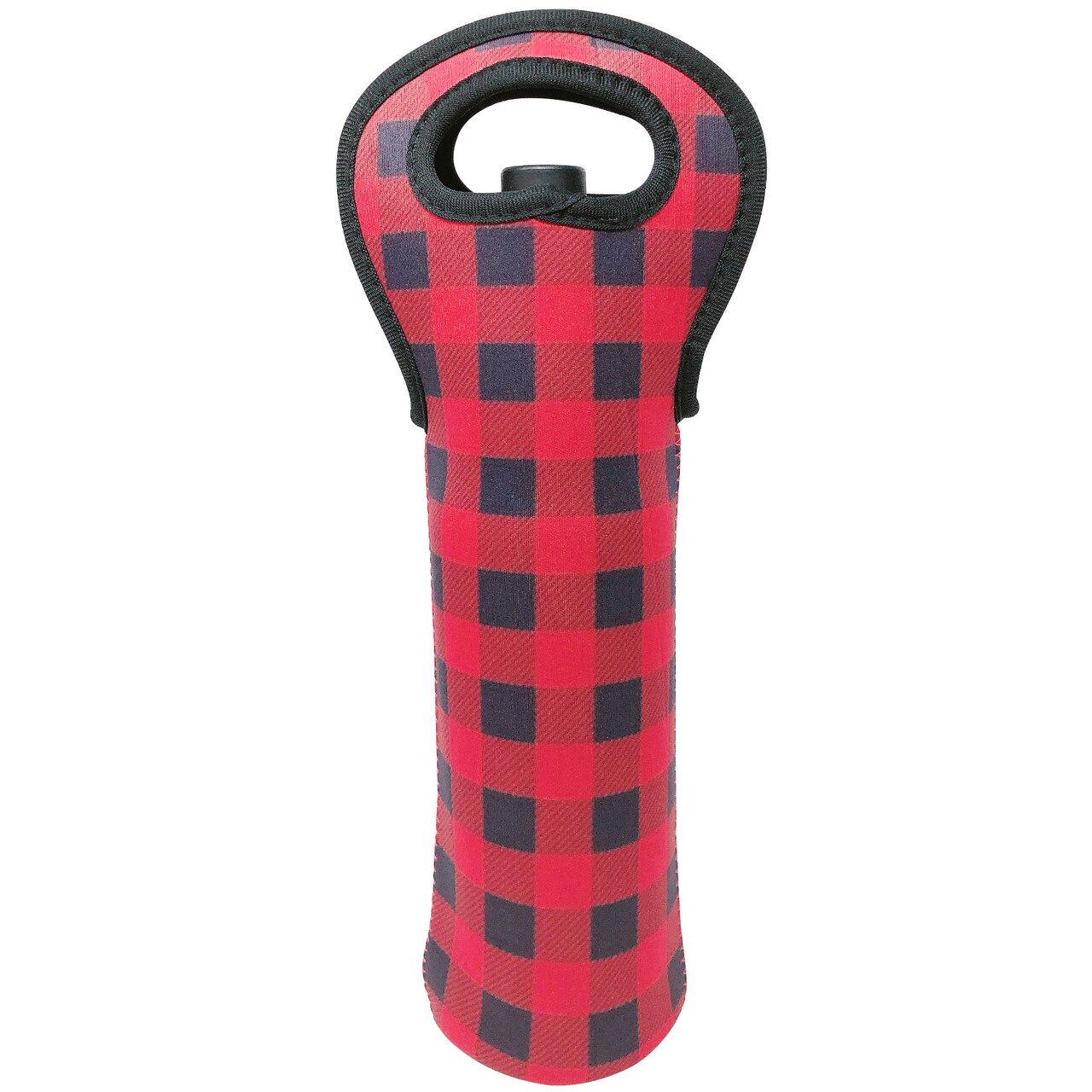 Wrapables Insulated Neoprene Wine Tote, One Bottle / Red Plaid